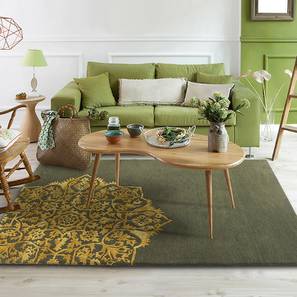 Carpet Design Green Solids Hand Tufted Wool Viscose Carpet