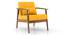 Brooks Armchair - Teak Natural Chitra Velvet-Mint (Teak Finish, Mustard Yellow) by Urban Ladder - Design 1 Side View - 648187