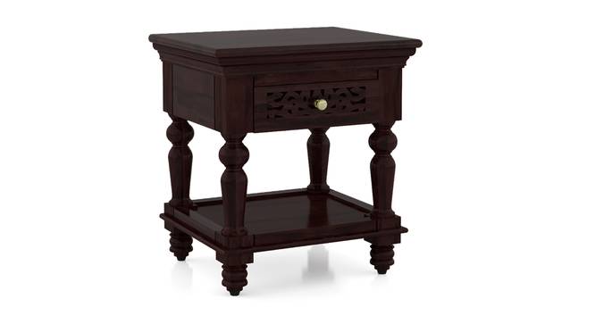 Miraya Solid Wood Bedside Table (Mahogany Finish) by Urban Ladder - Design 1 Side View - 648191