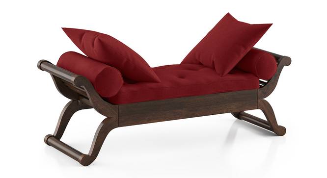 Saachi Solid Wood Day Bed (Red, Mango Walnut Finish) by Urban Ladder - Side View - 