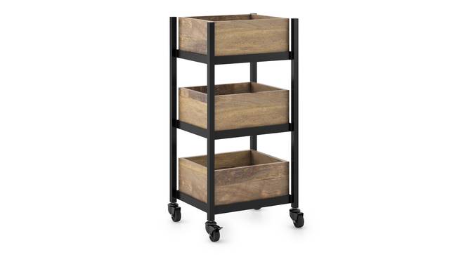 Ryden Free Standing Bar Trolley in Natural Finish (Natural Finish) by Urban Ladder - Side View - 