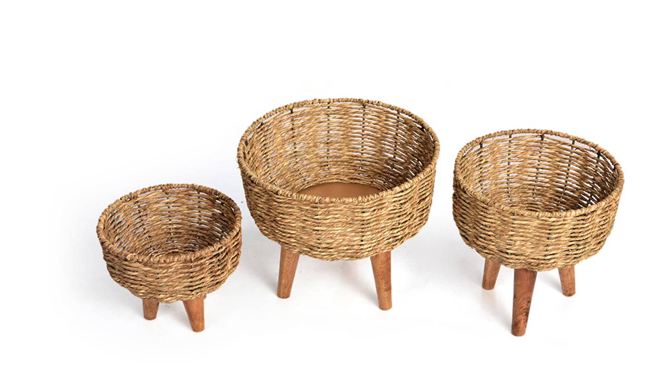 Brown Cane Planter Urban Ladder