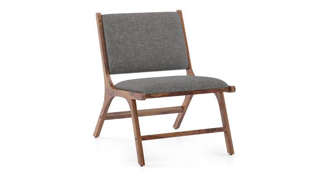 Maureen Solid Wood Rest Chair (Teak Finish, Cloud Grey) by Urban Ladder - Side View - 
