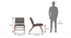 Maureen Solid Wood Rest Chair (Teak Finish, Cloud Grey) by Urban Ladder - Dimension - 