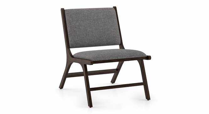 Maureen Solid Wood Rest Chair (Cloud Grey, American Walnut Finish) by Urban Ladder - Side View - 