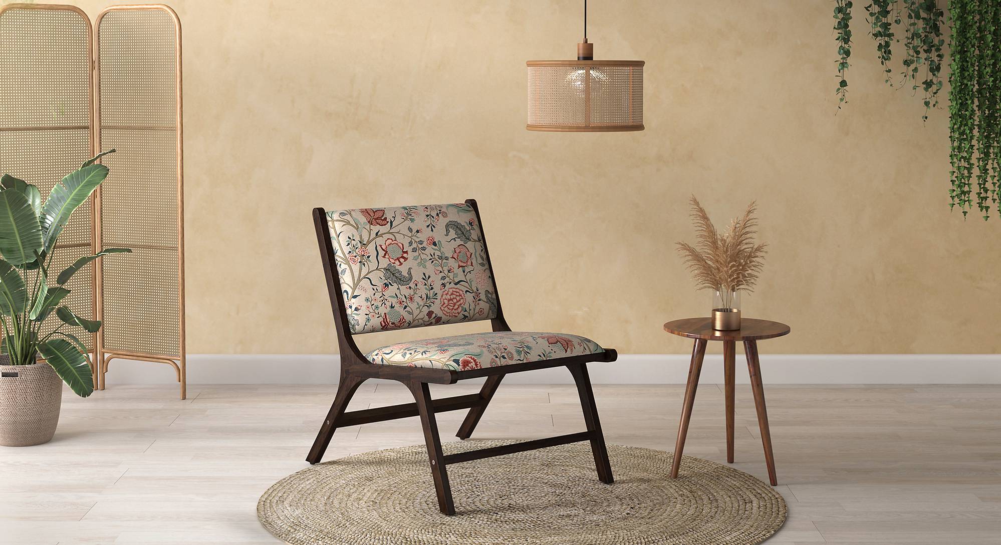 Maureen Lounge Chair in Calico Floral Fabric Urban Ladder