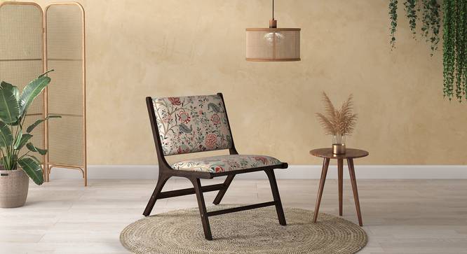 Maureen Solid Wood Rest Chair (American Walnut Finish, Calico Floral) by Urban Ladder - Front View - 