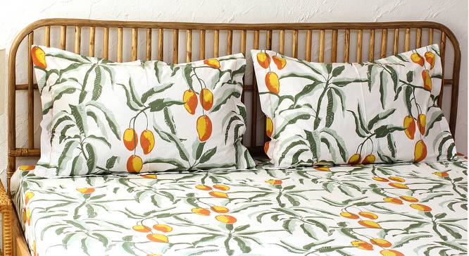 Nevaeh Multicolor Abstract 180 TC Fabric Double Size Bedsheet With count of  2 Pillow  Covers (Rust, Double Size) by Urban Ladder - Front View Design 1 - 651384