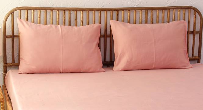 Adalynn Pink Abstract 180 TC Fabric Double Size Bedsheet With count of  2 Pillow  Covers (Pink, Double Size) by Urban Ladder - Front View Design 1 - 651571