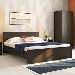 Bedroom Furniture Sets Design Zoey Standard Bedroom Set (Queen Bed+ 2 Door Wardrobe +2 Bedside) (Dark Wenge Finish)