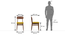 Vivien Solid Wood Dining Chair - Set of 2 (Mahogany Finish, Cornsilk Yellow) by Urban Ladder - Dimension - 