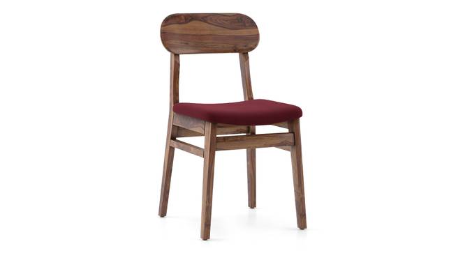 Vivien Solid Wood Dining Chair - Set of 2 (Teak Finish, Rococco Red) by Urban Ladder - Side View - 