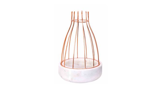 Jamie White Marble Planter (White) by Urban Ladder - Front View Design 1 - 654931