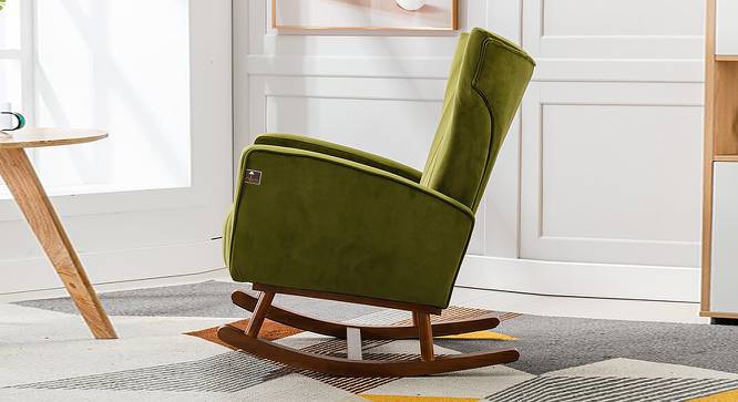 Kymberlie Solid Wood Rocking Chair in Green Colour (Green) by Urban Ladder - Ground View Design 1 - 655784