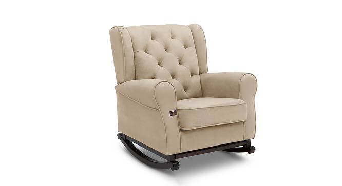 Kimberlin Solid Wood Rocking Chair in Beige Leatherette Colour (Beige) by Urban Ladder - Front View Design 1 - 655872