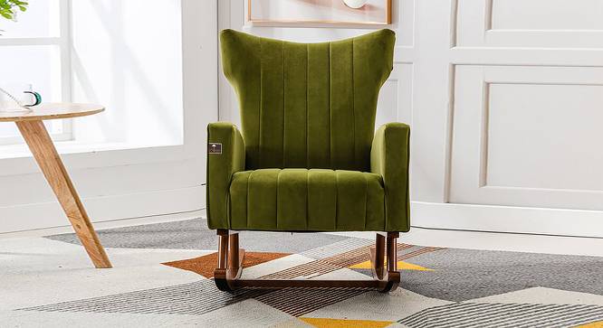 Kymberlie Solid Wood Rocking Chair in Green Colour (Green) by Urban Ladder - Design 1 Side View - 655919