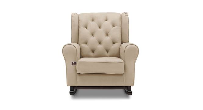Kimberlin Solid Wood Rocking Chair in Beige Leatherette Colour (Beige) by Urban Ladder - Design 1 Side View - 655924