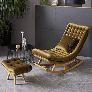 Rocking Chairs Living In Hyderabad Design Ashlei Lounge Chair in Gold Fabric