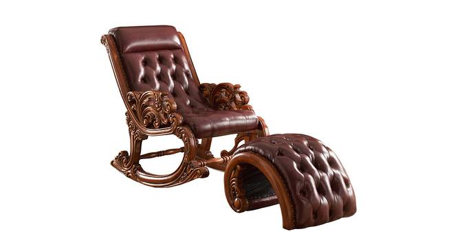 Eldred Solid Wood Rocking Chair in Brown Leathere Colour (Brown) by Urban Ladder - Front View Design 1 - 655997