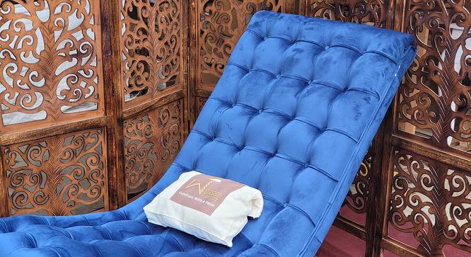 Gerardine Solid Wood Rocking Chair in Blue valvet Colour (Blue) by Urban Ladder - Front View Design 1 - 655999