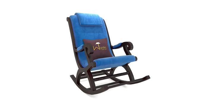Shaunah Solid Wood Rocking Chair in Blue valvet Colour (Blue) by Urban Ladder - Front View Design 1 - 656003