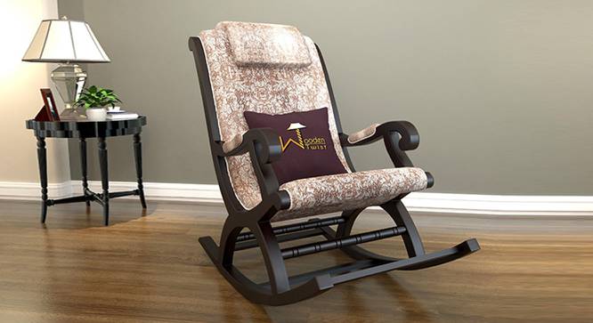 Kerensa Solid Wood Rocking Chair in Beige printed Colour (Beige) by Urban Ladder - Front View Design 1 - 656005