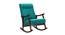 Edwards Solid Wood Rocking Chair in Teal Colour (Blue) by Urban Ladder - Front View Design 1 - 656045