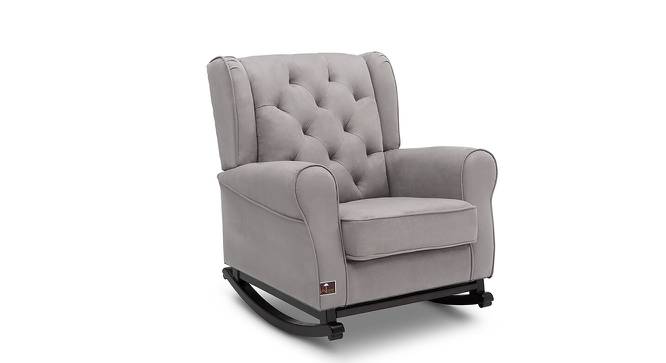 Lovey Solid Wood Rocking Chair in Dove Grey Colour (Grey) by Urban Ladder - Front View Design 1 - 656059