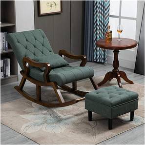 Rocking Chairs Living Design Traye Fabric Lounge Chair in Green Colour
