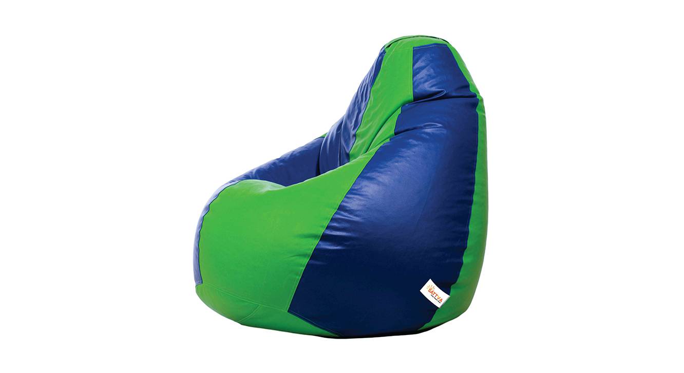 Davina XXL Leatherette Classic Bean Bag with Beans in Neon Green