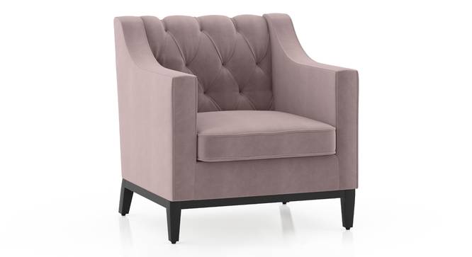 Othello Fabric Lounge Chair (Lilac Pink Velvet) by Urban Ladder - Design 1 Side View - 656495