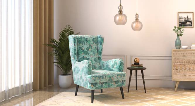 Genoa Wing Chair (Chitra Velvet) by Urban Ladder - Full View - 656602