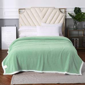 Bedroom Linen In Hyderabad Design Mint Green Solids GSM Polyester Size Blanket