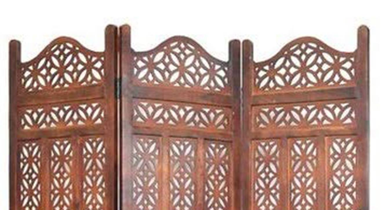 Solid Wood Room Divider in Brown Colour Urban Ladder