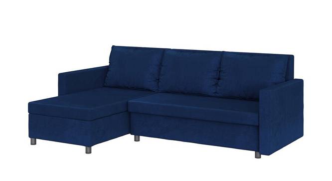 Wego 3 Seater RHS Sofa cum Bed with Storage (Navy Blue) by Urban Ladder - Front View Design 1 - 657276