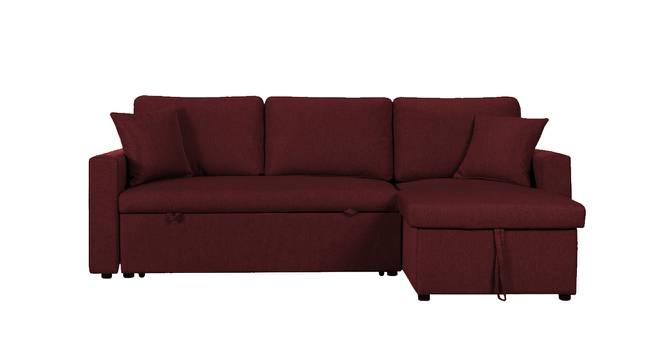 Doozy 3 Seater Sofa cum Bed with Storage (Maroon) by Urban Ladder - Front View Design 1 - 657281