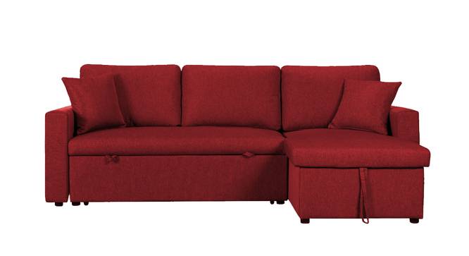 Doozy 3 Seater Sofa cum Bed with Storage (Red) by Urban Ladder - Front View Design 1 - 657282