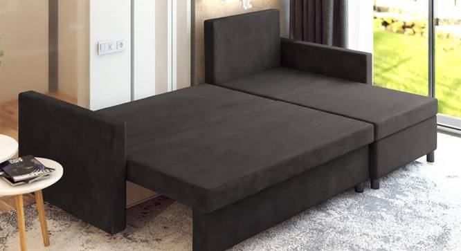 Wego 3 Seater LHS Sofa cum Bed with Storage (Dark Brown) by Urban Ladder - Cross View Design 1 - 657285