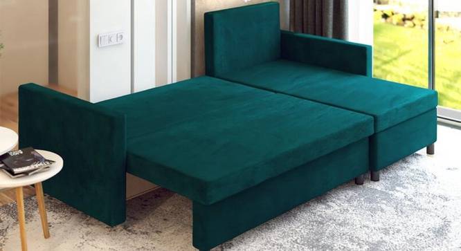 Wego 3 Seater LHS Sofa cum Bed with Storage (Teal Blue) by Urban Ladder - Cross View Design 1 - 657287