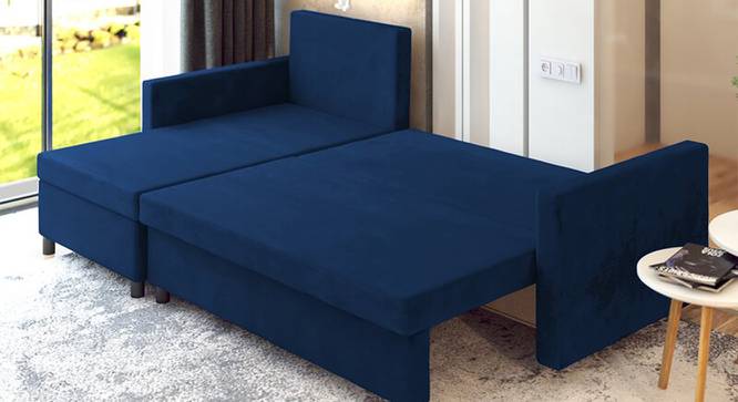 Wego 3 Seater RHS Sofa cum Bed with Storage (Navy Blue) by Urban Ladder - Cross View Design 1 - 657290