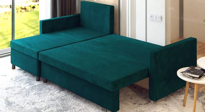 Wego 3 Seater RHS Sofa cum Bed with Storage (Teal Blue) by Urban Ladder - Cross View Design 1 - 657291