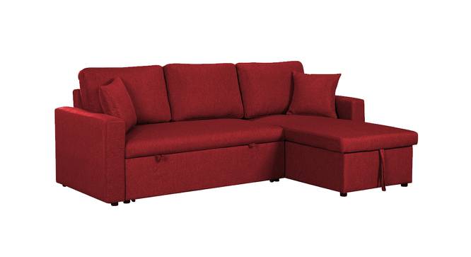 Doozy 3 Seater Sofa cum Bed with Storage (Red) by Urban Ladder - Cross View Design 1 - 657296