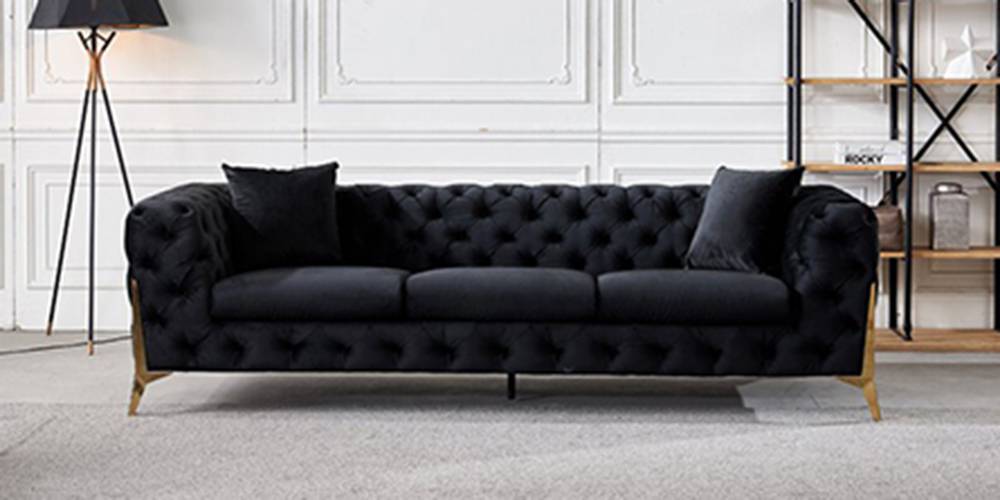 Norman Fabric Sofa - Black by Urban Ladder - - 