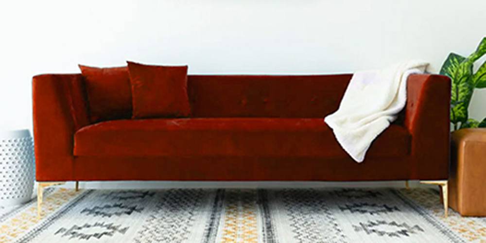 Alpha Fabric Sofa - Red by Urban Ladder - - 