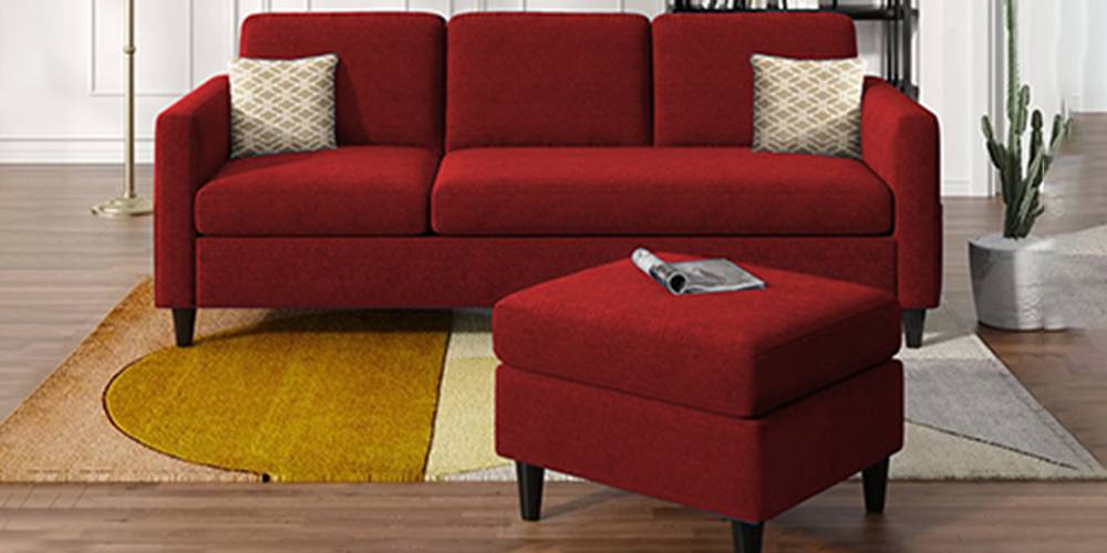 Monznij Sectional Fabric Sofa - Red by Urban Ladder - - 