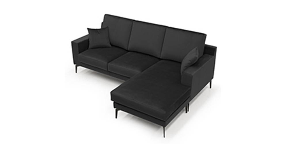 Brezza Sectional Fabric Sofa - Black by Urban Ladder - - 