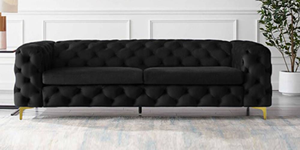 Cherish Fabric Sofa - Black by Urban Ladder - - 