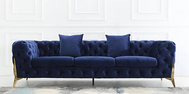 Norman Fabric Sofa - Navy Blue (3-seater Custom Set - Sofas, None Standard Set - Sofas, Navy Blue, Fabric Sofa Material, Regular Sofa Size, Regular Sofa Type)