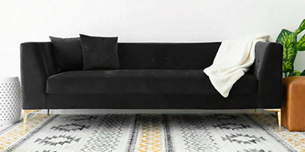 Alpha Fabric Sofa - Black by Urban Ladder - - 