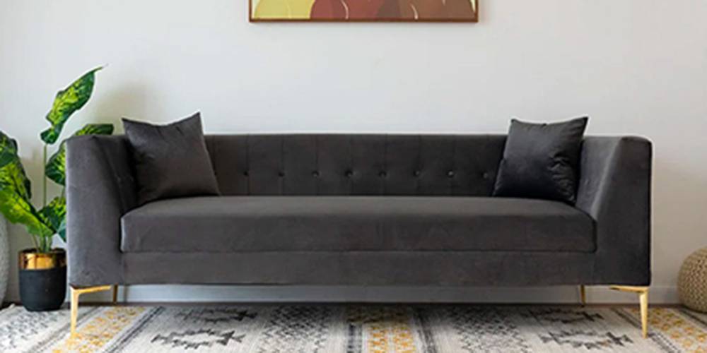 Alpha Fabric Sofa - Grey by Urban Ladder - - 